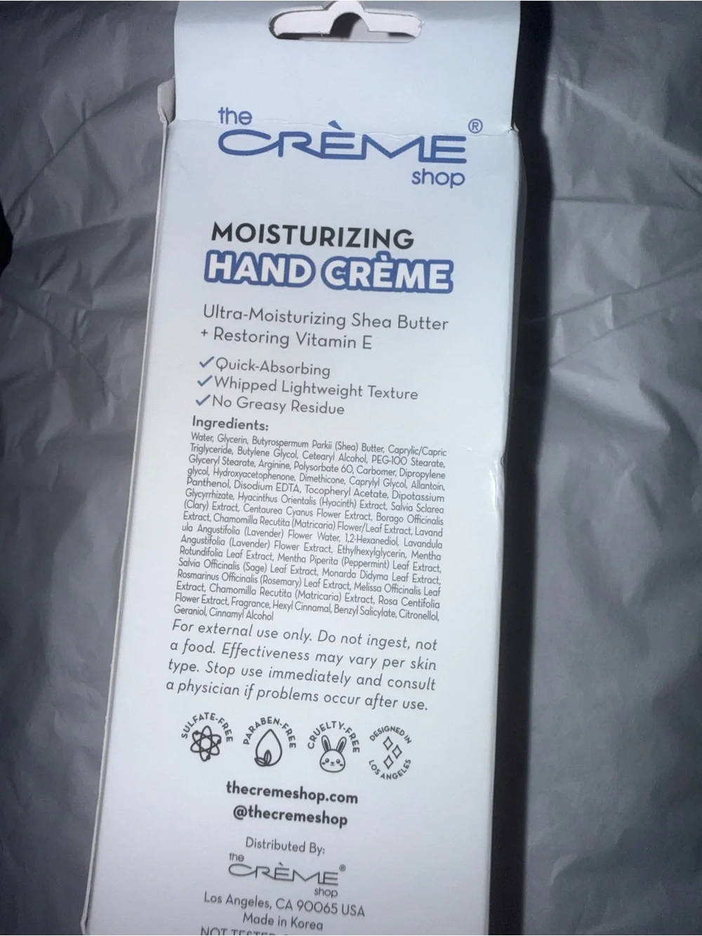 The Crème Shop Honey Oat Moisturizing Hand Crème - White & Lavender